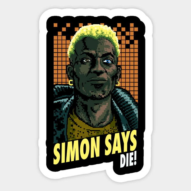 Simon Phoenix Sticker by BlackActionTeesOnDemand